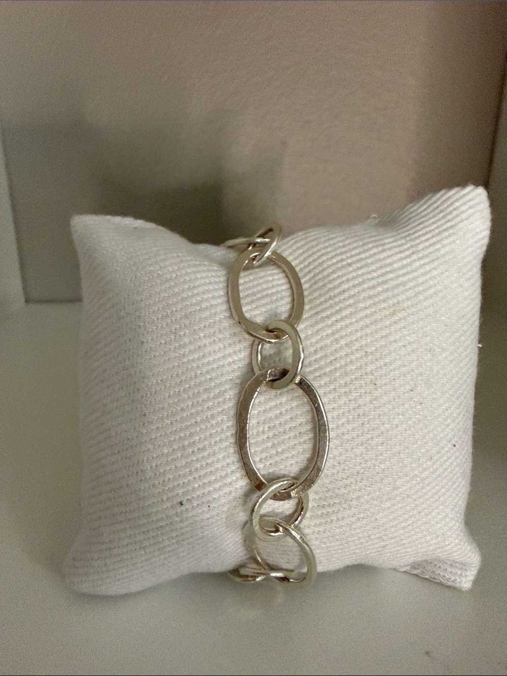 Sterling-Style Oval Link Bracelet in Silver - NWOT
